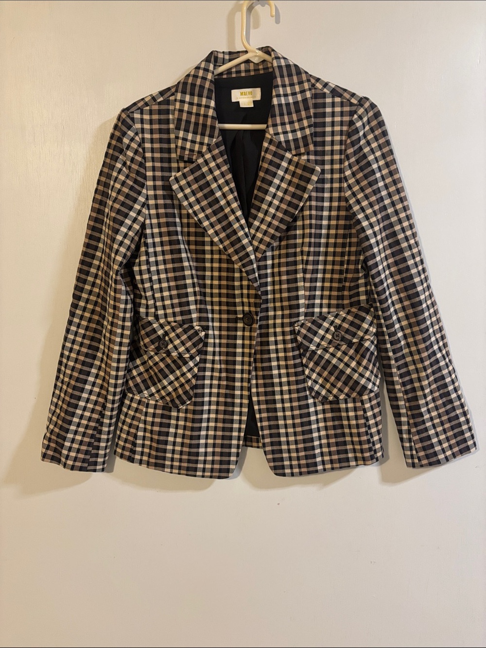 Anthropologie Maeve Plaid Single-Button Blazer. 10